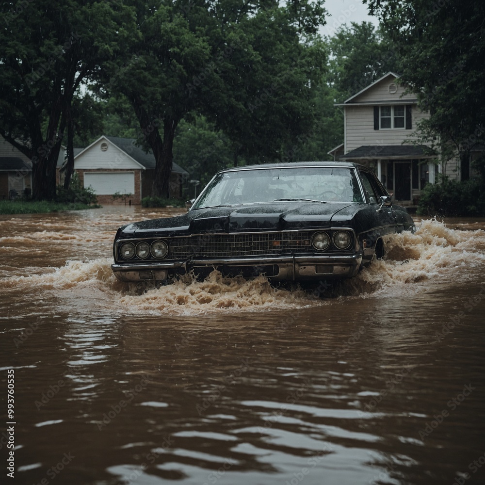 City overwhelmed by rising floodwaters after torrential downpour, resulting in major property damage City overwhelmed by rising floodwaters after torrential downpour, resulting in major property damage