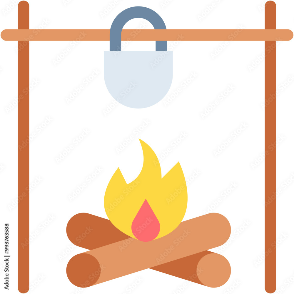 Bonfire, hot, burn, camping, campfire, flame Icon Bonfire, hot, burn, camping, campfire, flame Icon