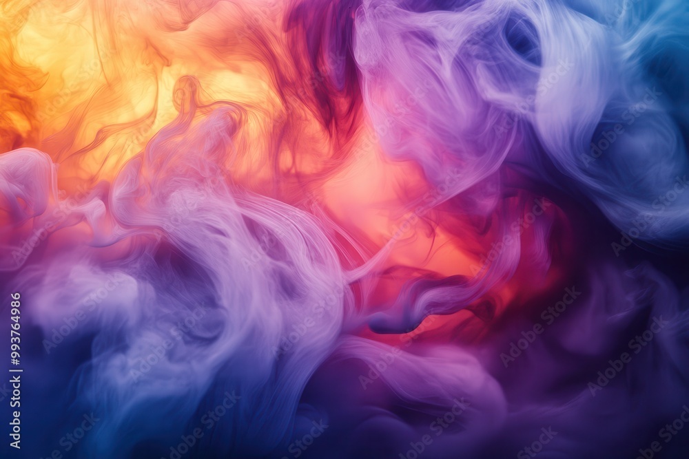 Abstract Swirling Purple, Orange, and White Smoke Abstract Swirling Purple, Orange, and White Smoke