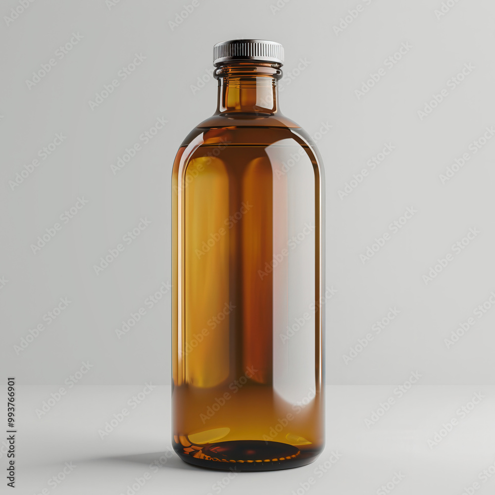 Elegant glass bottle design, showcasing smooth contours, vibrant label space, perfect for branding, product display, or marketing presentations, highlighting modern aesthetics and versatility