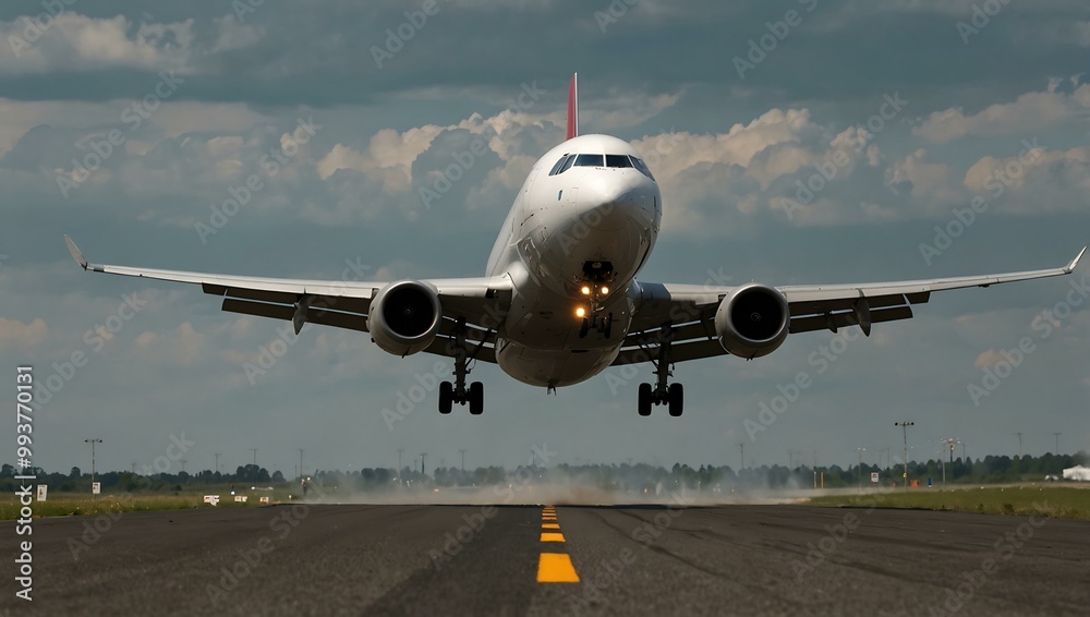 Airplane taking off from the runway. Airplane taking off from the runway.