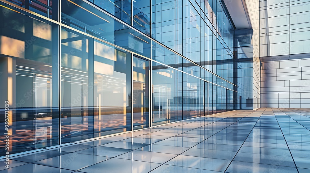 Modern glass facade building with a sleek design and a clean minimal aesthetic. Modern glass facade building with a sleek design and a clean minimal aesthetic.