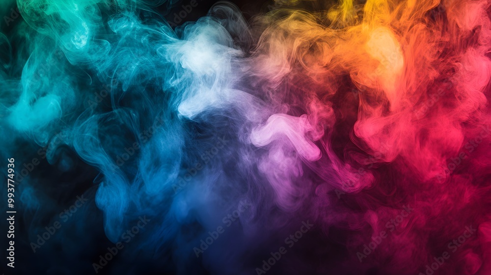A captivating photograph showcasing swirling multicolored smoke rising into the air with vibrant shades of red blue green and purple blending together in soft fluid motions A captivating photograph showcasing swirling multicolored smoke rising into the air with vibrant shades of red blue green and purple blending together in soft fluid motions