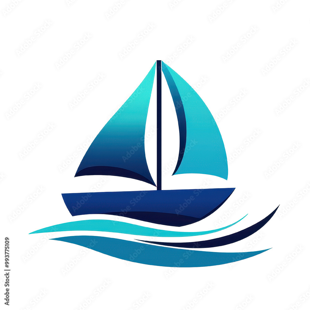 Stylish sailboat graphic in blue hues, perfect for nautical themes and marine designs, transparent background. Stylish sailboat graphic in blue hues, perfect for nautical themes and marine designs, transparent background.