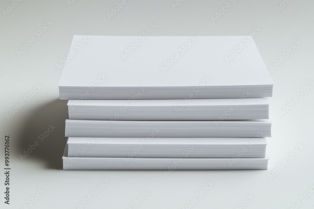 Blank A4 Stacked Paper Mockup isolated created with Generative AI Blank A4 Stacked Paper Mockup isolated created with Generative AI