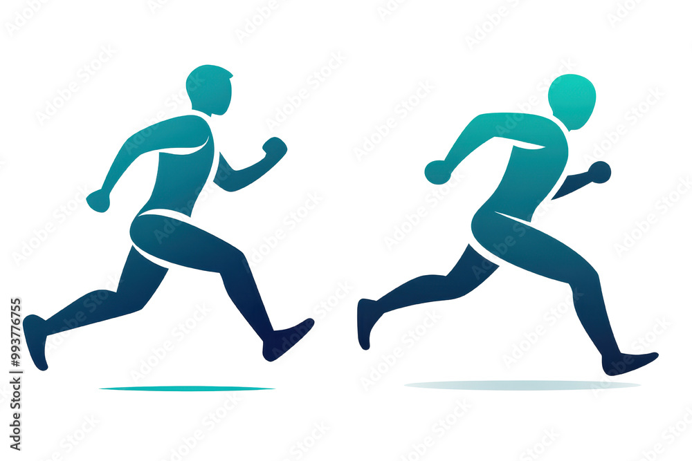 Dynamic illustration of two abstract figures running, showcasing movement and energy, perfect for fitness and sports themes, transparent background. Dynamic illustration of two abstract figures running, showcasing movement and energy, perfect for fitness and sports themes, transparent background.