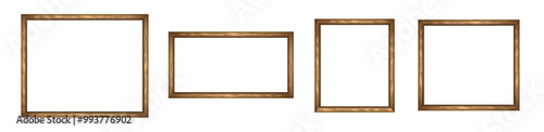 Set of wooden frame with gradient for pictures and photos. Decorative border for interior and exhibition.