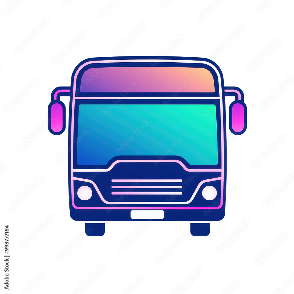 Colorful bus illustration featuring a sleek, modern design with vibrant gradients and a clean aesthetic for transport themes, transparent background. Colorful bus illustration featuring a sleek, modern design with vibrant gradients and a clean aesthetic for transport themes, transparent background.