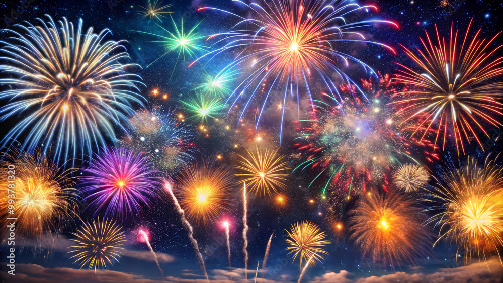 Naklejka premium New Year Fireworks