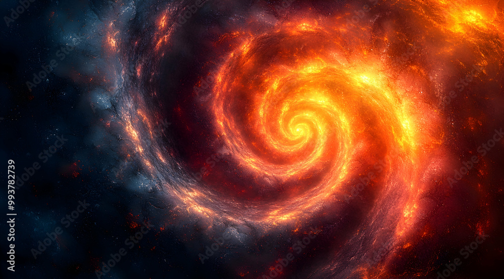 Abstract Fire Galaxy Illustration