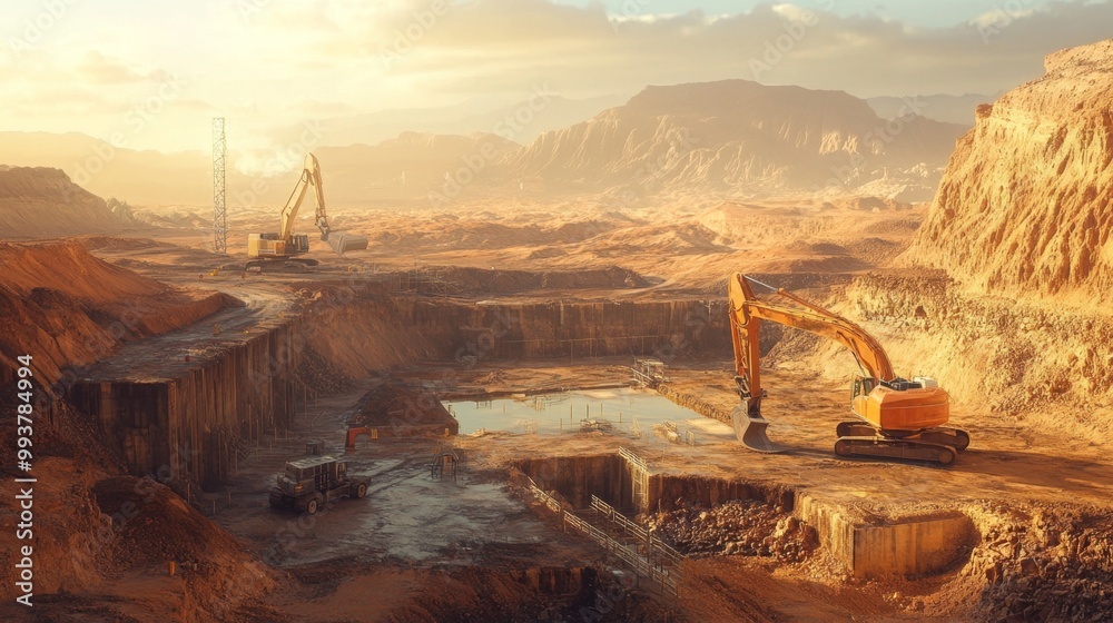 Fototapeta premium Excavators at work.