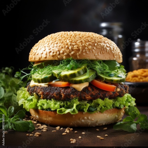 Vegetable burger, Impossible Whopper photo