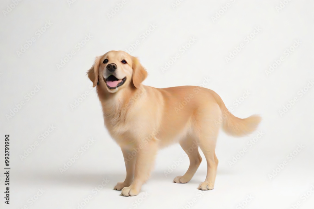 Golden retriever puppy on white Golden retriever puppy on white