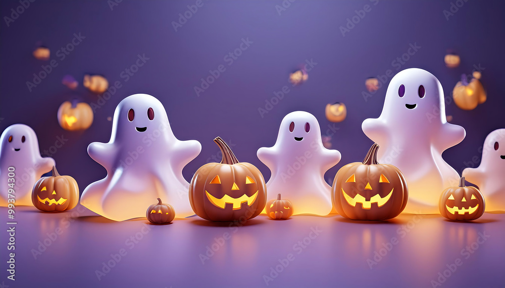 Halloween Friends and Glowing Jack-o-lanterns Halloween Friends and Glowing Jack-o-lanterns