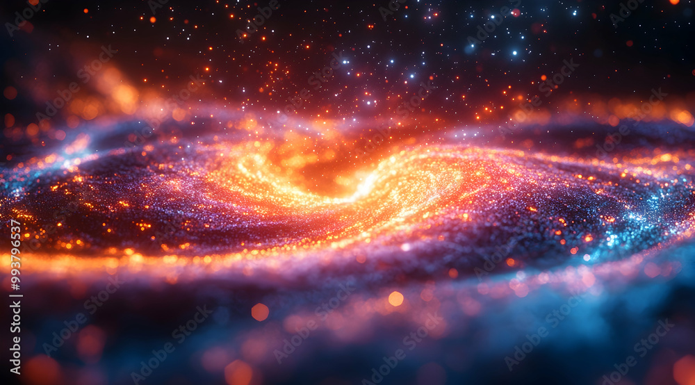 Abstract 3D Background with Glowing Orange and Blue Lights Abstract 3D Background with Glowing Orange and Blue Lights