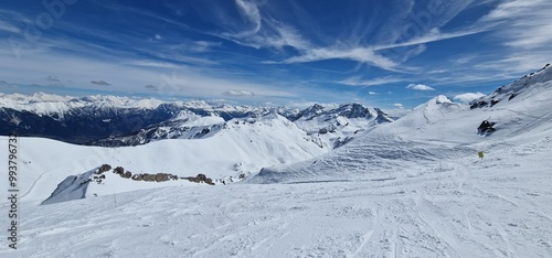briancon serre chevalier ski slopes mountains, ski destinations located in the French Alps, near the Italian border. Briançon is a fortified town with historical significance, 