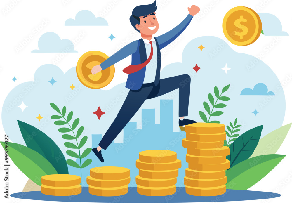Compound interest - money growth investment vector file. Compound interest - money growth investment vector file.