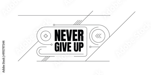 Never give up typography with geometric line background