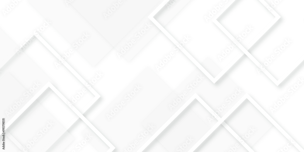 White square pattern on banner design. Modern and minimal concept white and gray abstract geometric background. Vector abstract elegant with copy space template design. White square pattern on banner design. Modern and minimal concept white and gray abstract geometric background. Vector abstract elegant with copy space template design.