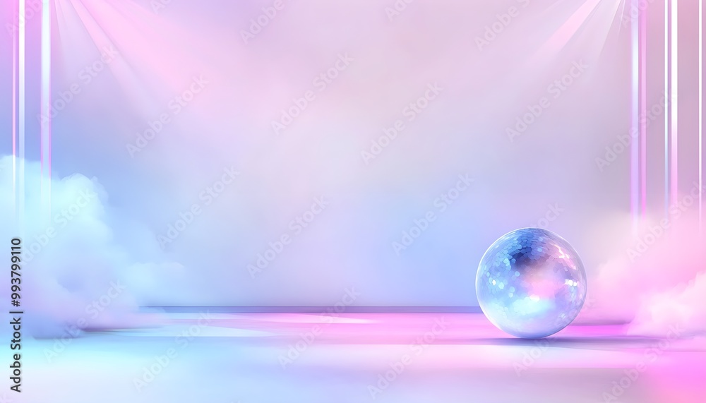 Brightly lit disco floor with neon pink and blue lights, glowing beams and a shimmering disco ball, energetic retro party scene Brightly lit disco floor with neon pink and blue lights, glowing beams and a shimmering disco ball, energetic retro party scene