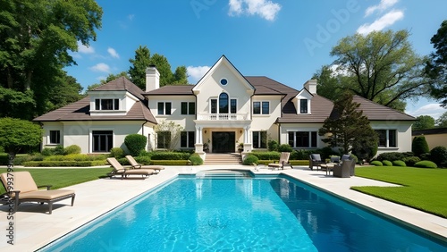 Wallpaper Mural Luxury real state hotel with a swimming pool garden with luxury design real state property Torontodigital.ca