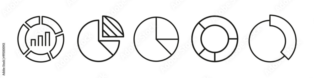 Pie chart icon. Pie diagram line Pie chart icon. Pie diagram line