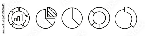 Pie chart icon. Pie diagram line
