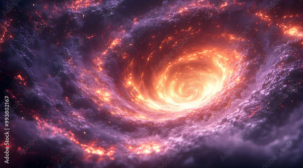 Abstract 3D Background of a Purple and Orange Vortex Abstract 3D Background of a Purple and Orange Vortex