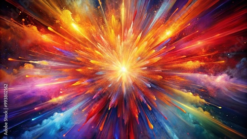 Abstract pop modern colorful background with the explosion of colors to the beat.