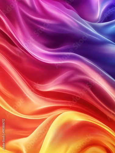 Colorful flowing silk fabric texture, smooth waves, vibrant hues, elegant backdrop.