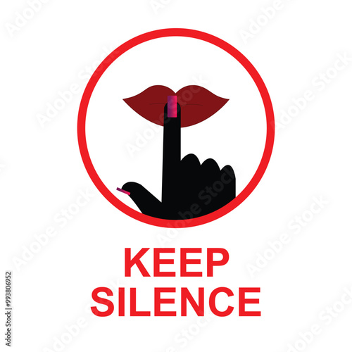 Finger on Lip Symbol | Quiet Please Keep Silence Icon