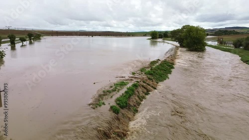 flood damage, flooded fields after hurricane