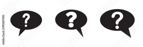 Comment question line icon set. FAQ line icon. question and answer pictogram. inquire bubble. ask or request sign. frequently asked questions icon for Ui designs.