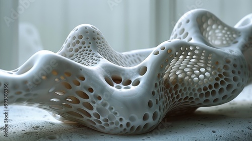 A highly realistic image of an object related to Incubator design, displayed in a design studio. The scene is well-lit, with natural light highlighting the details clearly. The background is 