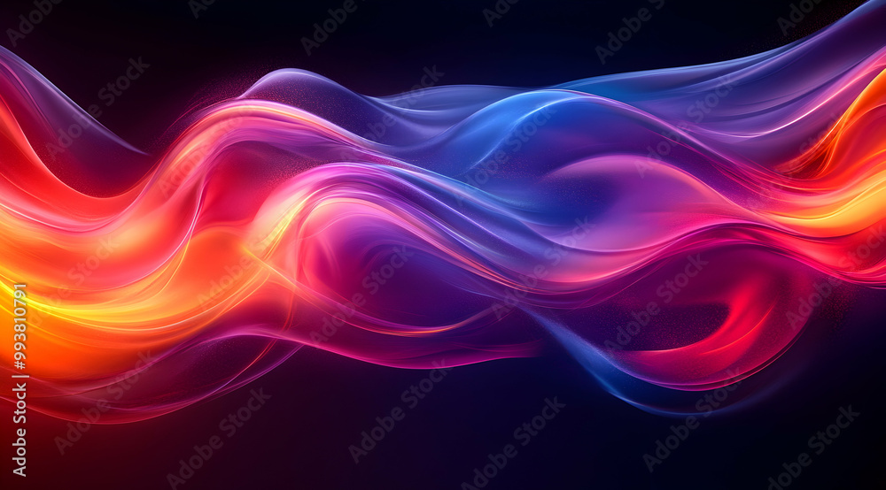 Abstract Background with Wavy Lines of Red, Blue, and Yellow Abstract Background with Wavy Lines of Red, Blue, and Yellow