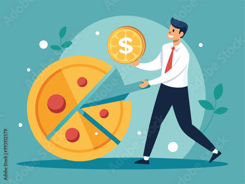 money management financial planning or wealth man illustration vector file.