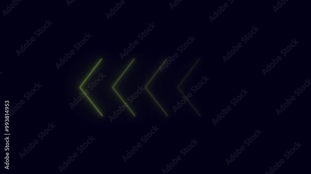 neon glowing arrows. Direction banner. Futuristic light on black background. neon glowing arrows. Direction banner. Futuristic light on black background.