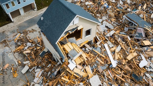 Insurance company assessing natural disaster risks and adjusting premiums accordingly   insurance risk, natural disasters photo