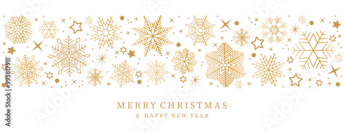 Wallpaper Mural Snowflake seamless border. Christmas and Happy New Year background. Simple hanging  christmas snowflake seamless border .Holiday christmas decoration. New Year seamless banner  Torontodigital.ca