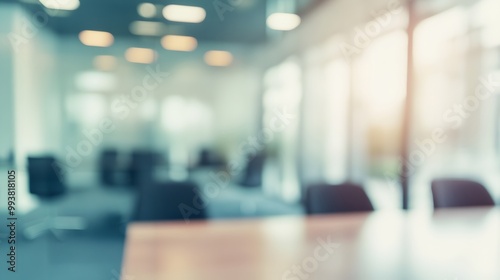 Abstract blurred office interior room. blurry working space with defocused effect. use for background or backdrop in business concept. 