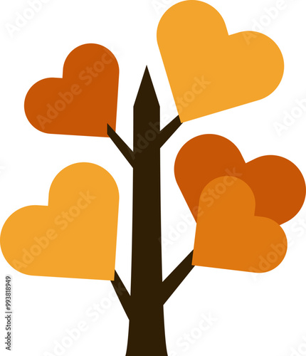 The Trees with the Most Vibrant Fall Leaf Colors. Tree icon, simple silhouettes. Forest. Flat trees set, pines, spruces, conifers and deciduous trees. Autumn Leafs isolated vector illustration.
