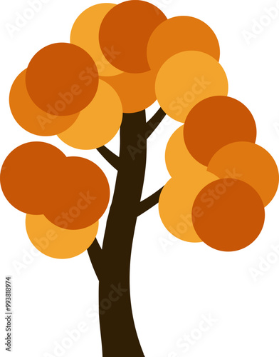 The Trees with the Most Vibrant Fall Leaf Colors. Tree icon, simple silhouettes. Forest. Flat trees set, pines, spruces, conifers and deciduous trees. Autumn Leafs isolated vector illustration.