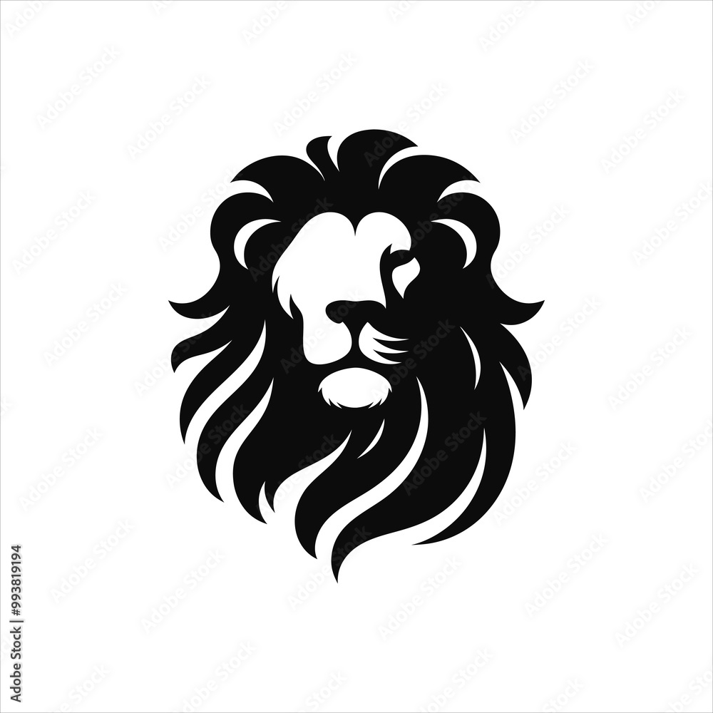 Naklejka premium Silhouette of a lion face