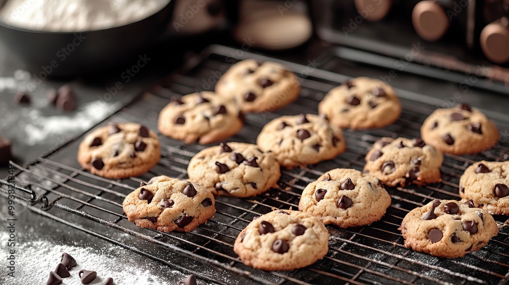 Freshly Baked Cookies Cooling on a Rack Freshly Baked Cookies Cooling on a Rack