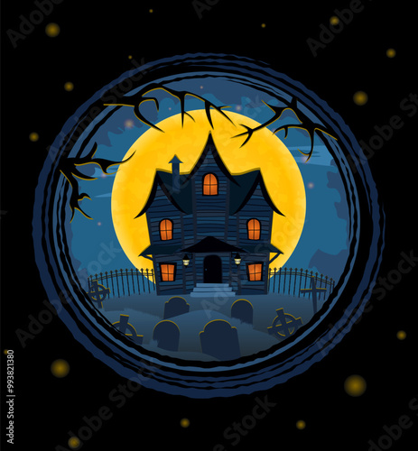 halloween holiday scary and creepy poster background for design cartoon vector illustration