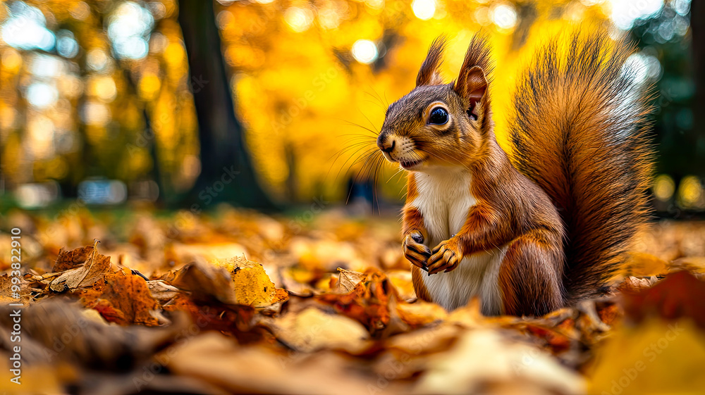 Naklejka premium Eichhörnchen im Herbst