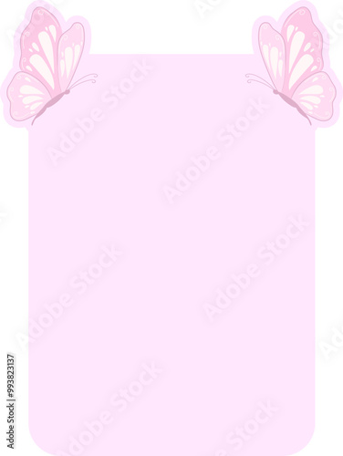 Cute Butterfly Notes Memo Text Box Background Frame