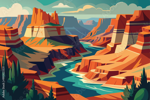 Grand canyon national park illustration.