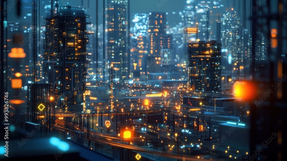 Futuristic Cityscape at Night Futuristic Cityscape at Night