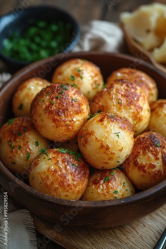 Uštipci sa sirom - Fried dough balls with cheese. photo